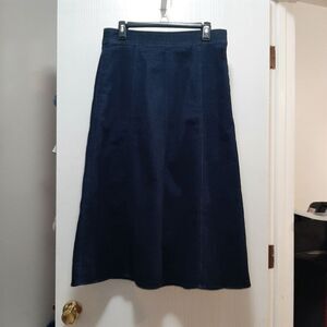 Koret Modest Denim Navy Blue A Line Cotton Blend Maxi Skirt 8P